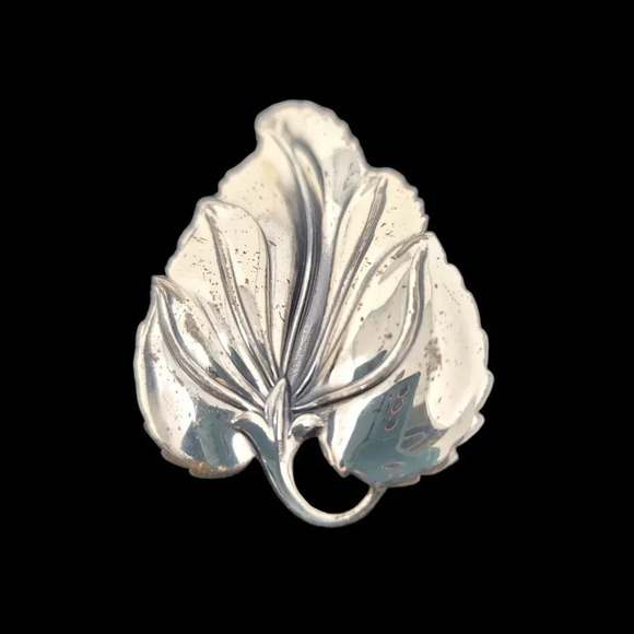Vintage Signed Danecraft Sterling Silver 925 Leaf Brooch/Pin - Picture 2 of 7
